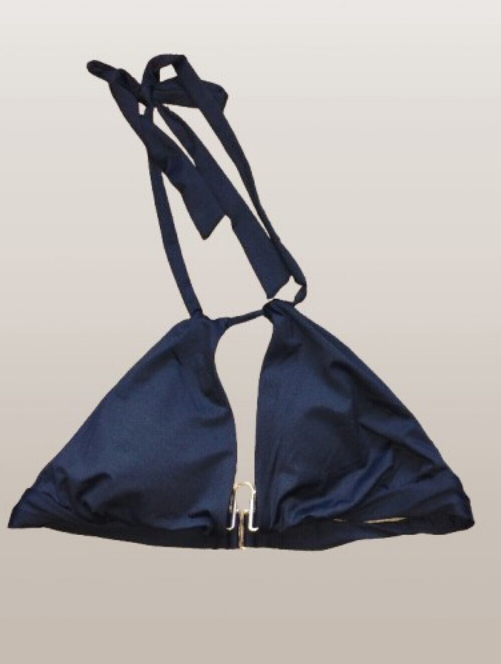 New With Tags La Blanca Island Goddess Shirred Strap Halter Bikini Top 16 Black